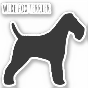 Sticker Sticule en vinyle Silhouette pour chien Terrier Fo