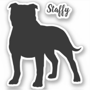 Sticker Sticule Silhouette Chien de Staffordshire Bull Ter