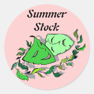 Sticker Stock d'été Comédie Tragédie Théâtre rose