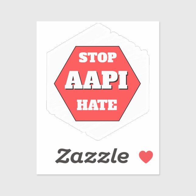 Sticker Stop AAPI Hate Rectangular (Feuille)