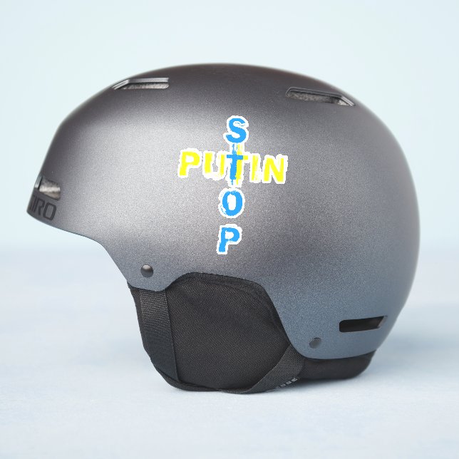 Sticker Stop Poutin - Pas de guerre - Paix - Liberté Pour  (Côté casque)
