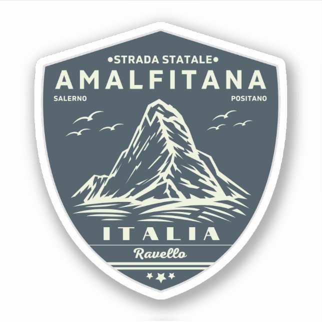 Sticker Strada statale 163 Amalfitana pls italiens (Devant)