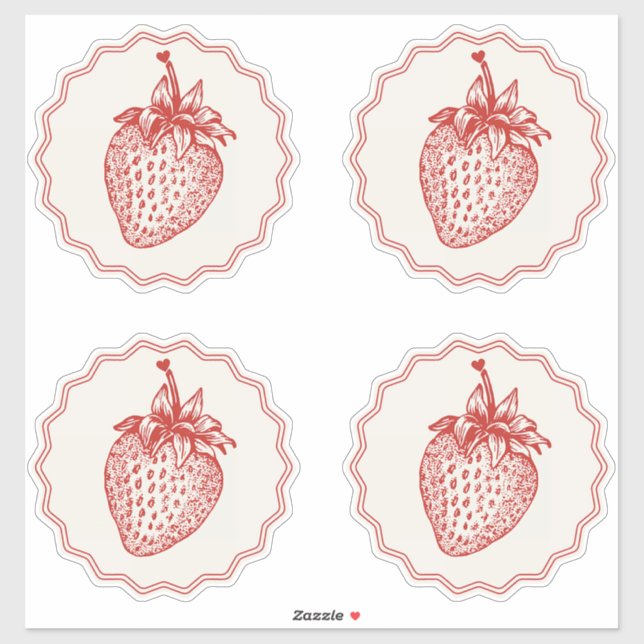 Sticker Strawberry (Feuille)