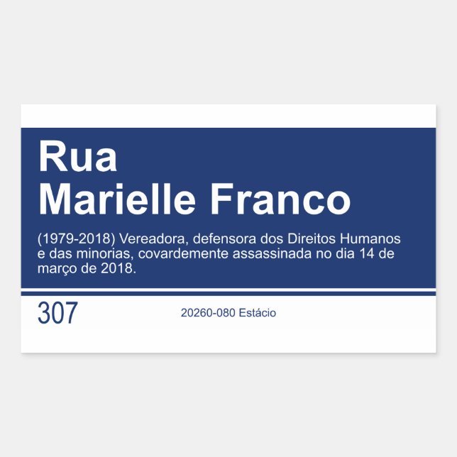 Sticker Street sign Marielle Franco (Front)