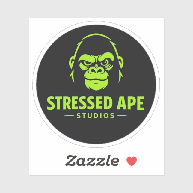 Sticker Stressed Ape Studios Green Logo-Sticker (Feuille)