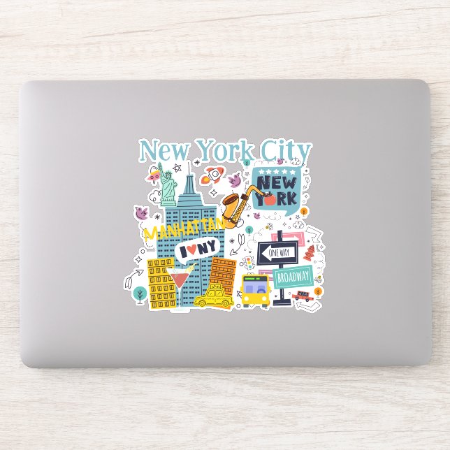 Sticker Style de dessin animé de New York (Ordinateur)