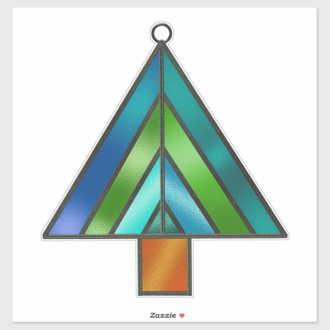Sticker Style de verre tendu de l'arbre de Noël (Feuille)