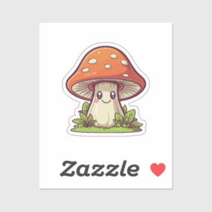 Sticker Style kawaii mignon, Cueillette de champignons