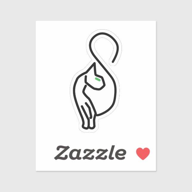 Sticker Style Kitty Cat Outline (Feuille)