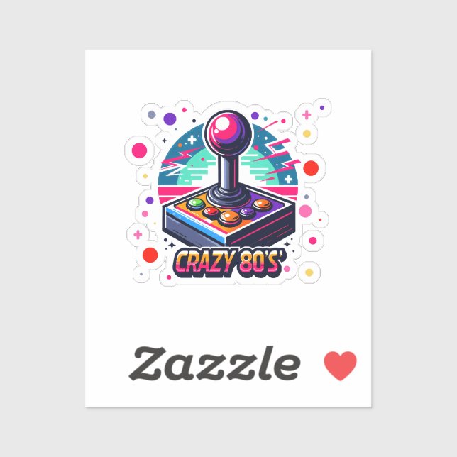 Sticker style old school fou des années 80 (Feuille)