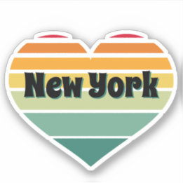 Sticker Style rétro New York Heart