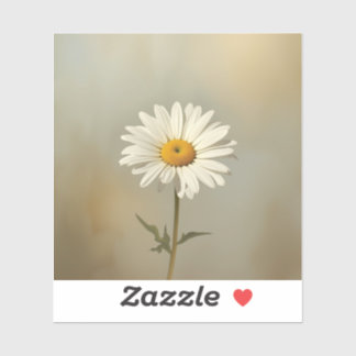 Sticker stylised blooming daisy paintings