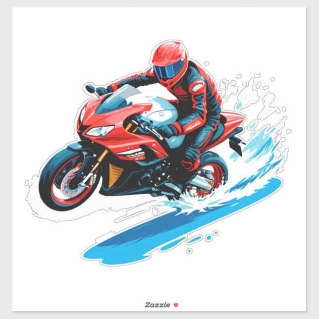 Sticker Stylish Motorcycle Rider (Feuille)