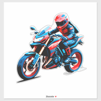Sticker Stylish Motorcycle Rider