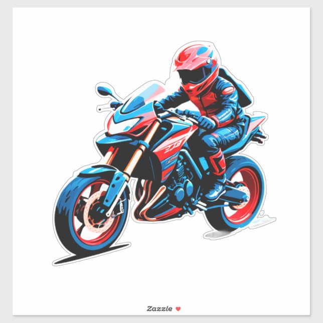 Sticker Stylish Motorcycle Rider (Feuille)