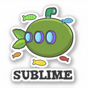 Sticker Sublime Funny Sous-marin Fruit Lime Pun
