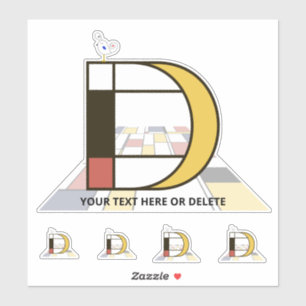 Sticker Sublime néoplasticisme Art Monogramme. Lettre D