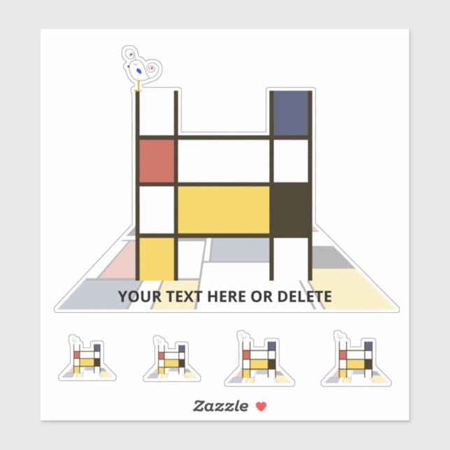 Sticker Sublime néoplasticisme Art Monogramme. Lettre H (Feuille)