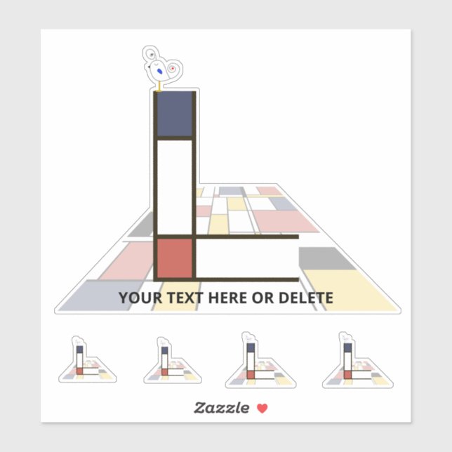 Sticker Sublime néoplasticisme Art Monogramme. Lettre L (Feuille)