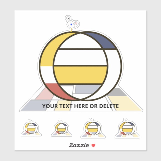 Sticker Sublime néoplasticisme Art Monogramme. Lettre O (Feuille)