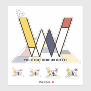 Sticker Sublime néoplasticisme Art Monogramme. Lettre W