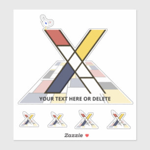 Sticker Sublime néoplasticisme Art Monogramme. Lettre X