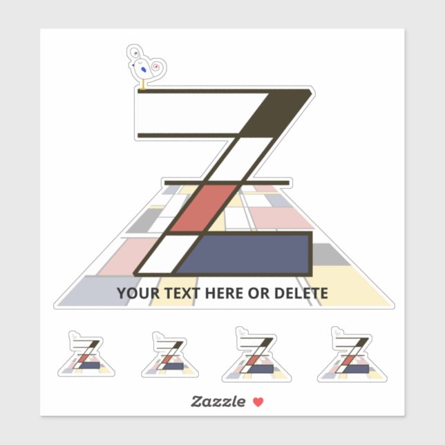Sticker Sublime néoplasticisme Art Monogramme. Lettre Z (Feuille)