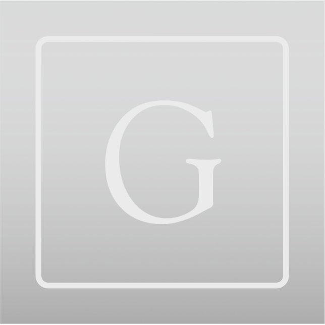 Sticker Subtil Gray Gradient Nom de famille Monogramme (Devant)