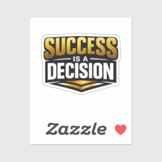 Sticker Success Gold Typography on Black