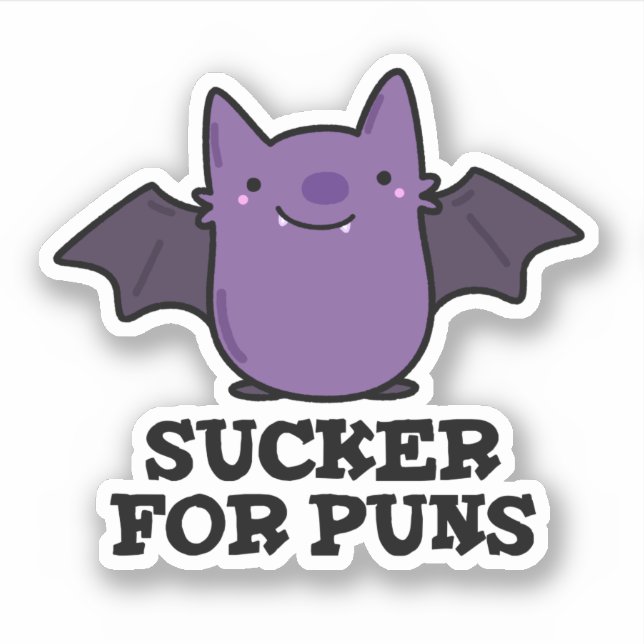 Sticker Sucker Pour Les Puns Amusant Petit Bat Pun (Devant)