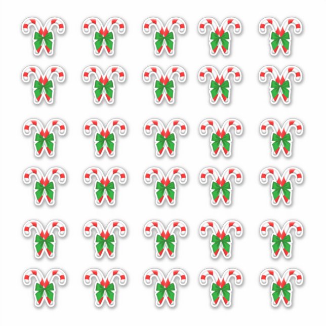 Sticker Sucres de canne de Noël 30 par feuille (Devant)