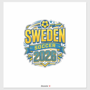 Sticker Suède Football 2026 Football Gras Typographie Pays
