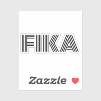 Sticker Suédois Fika Noir et Blanc