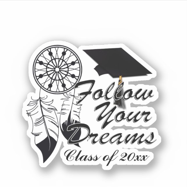 Sticker Suivez vos rêves diplômés (Devant)
