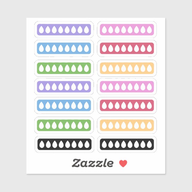 Sticker Suivi quotidien d'hydratation (Feuille)