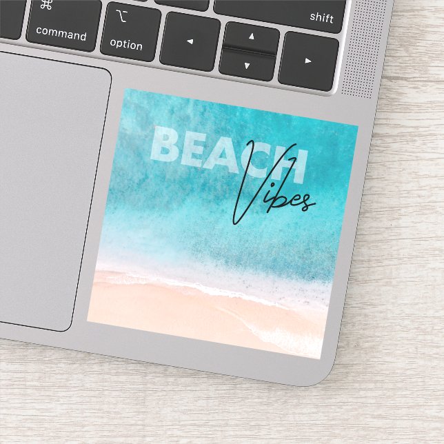 Sticker Summer Beach Vibes Citation Ocean Sand Vinyl Stick (Détail)
