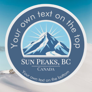 Sticker Sun Peaks British Columbia Canada 