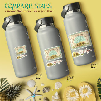 Sticker Sunflower Seashell Vintage Vibes Personalized Name