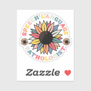 Sticker Sunflower SLP Discours Langue Pathologiste Cadeau