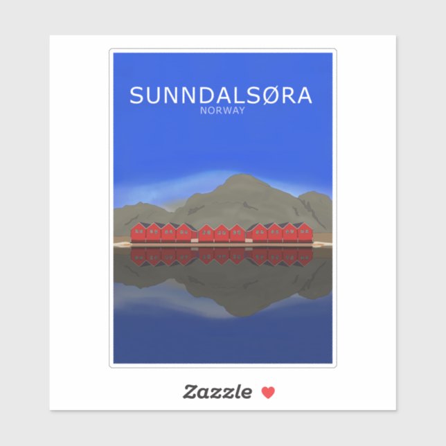 Sticker Sunndalsøra Norvège (Feuille)