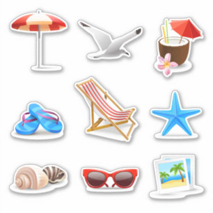 sticker Sunny Beach set