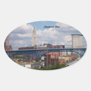 Sticker Sunny Cleveland Ohio Oval