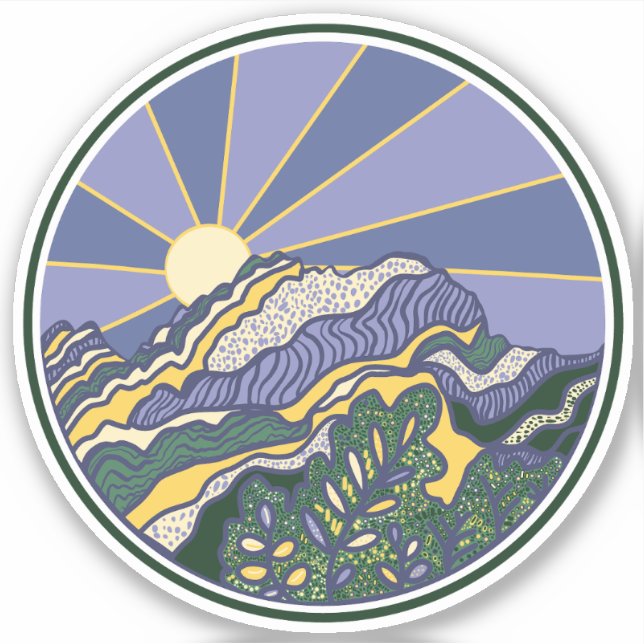Sticker Sunrise Mountains (Devant)