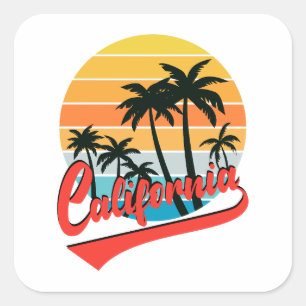 Sticker Sunset California Retro