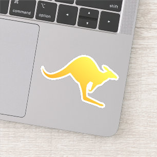 Sticker Sunset Orange Australian Kangaroo Hopping