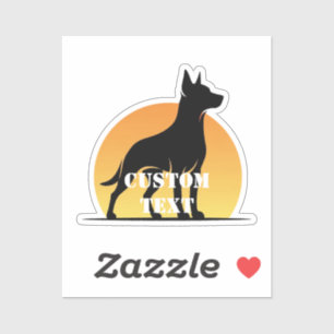 Sticker Sunset Watchdog : Silhouette de chien personnalisé