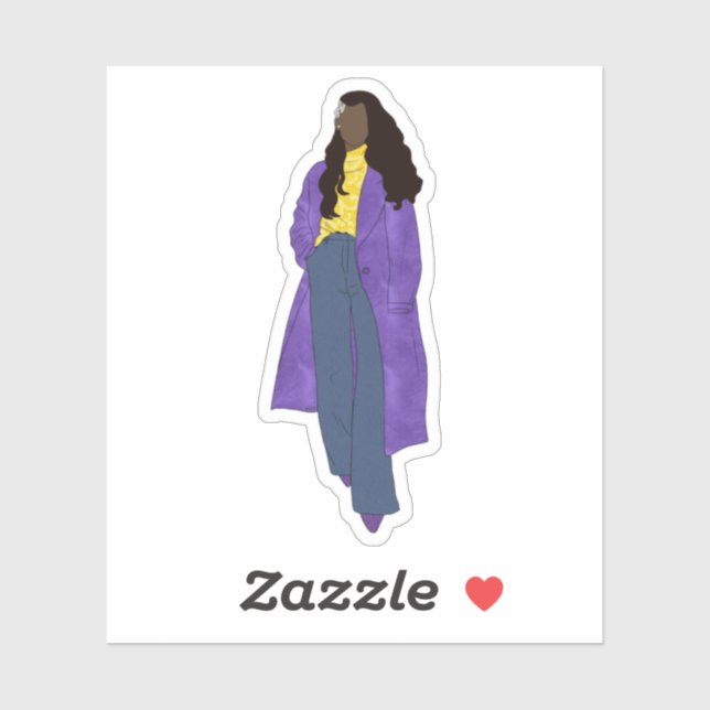 Sticker Sunshine Glory - Art numérique noir fait main (Feuille)