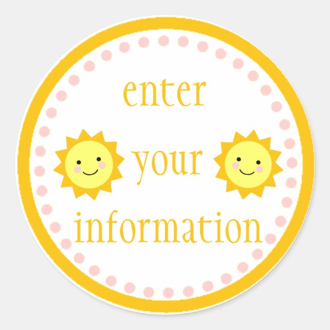 Sticker Sunshine personnalisé (Devant)