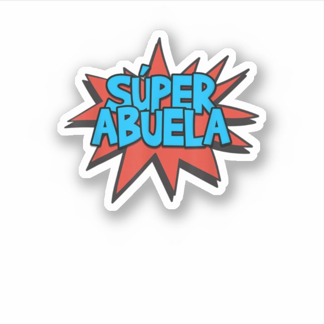 Sticker Super Abuela Cute Funny Espagnol grand-mère (Devant)