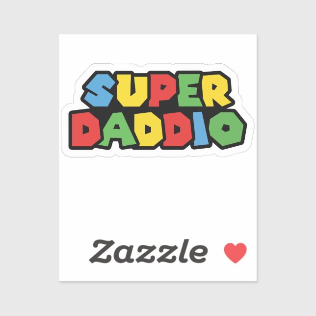 Sticker Super Daddio jeu vidéo papa (Feuille)